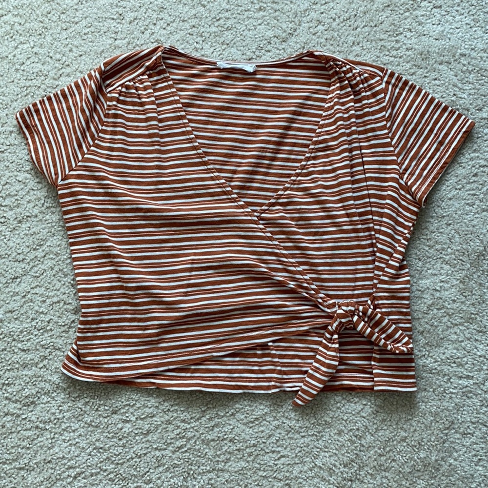 All in Favor Faux Wrap Crop Top